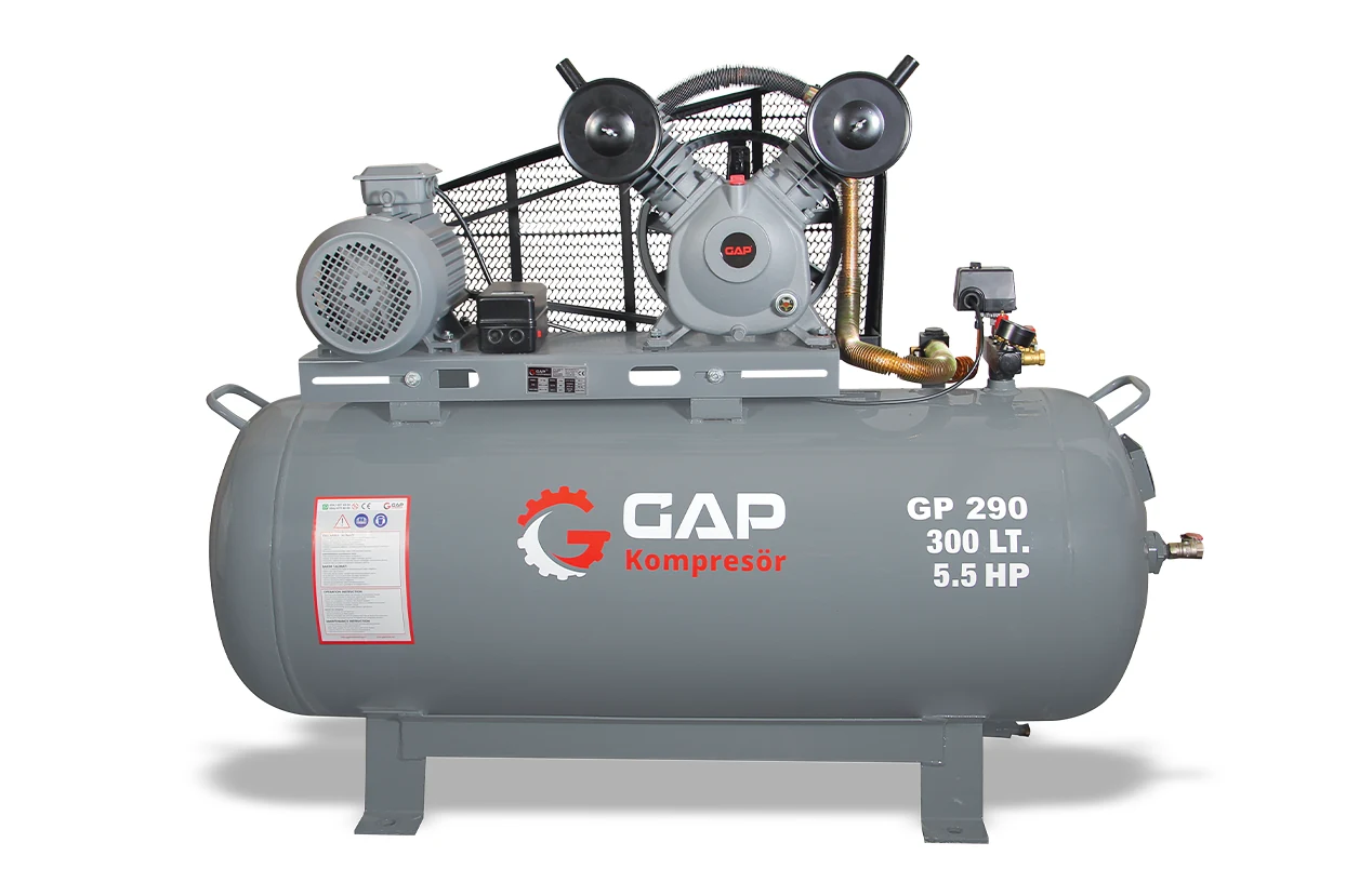 300 lt 2 Kafa 8 Bar 5.5 Hp Pistonlu Hava Kompresörü - GP 290