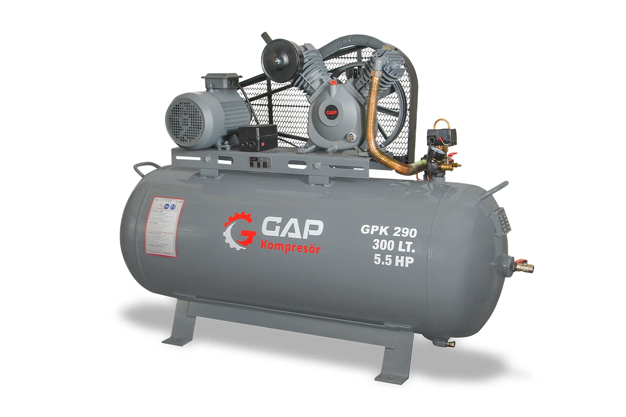 300 lt 2 Kafa 12 Bar 5.5 Hp Pistonlu Hava Kompresörü