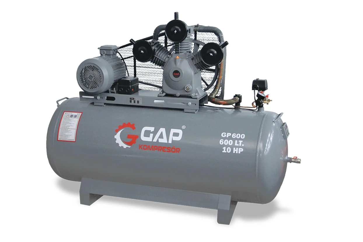 600 lt 3 Kafa 8 Bar 10 Hp Pistonlu Hava Kompresörü - GP 600