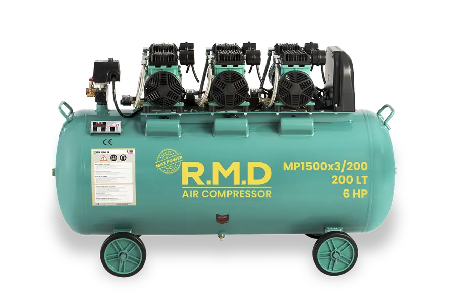 200 Lt 6 Hp Yüksek Emişli Yağsız Teknoloji Hava Kompresörü