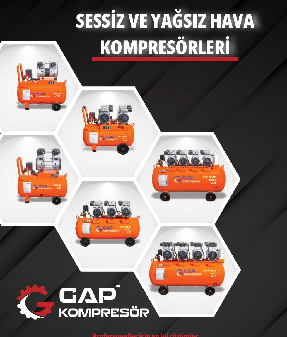 Sessiz ve Yağsız Hava Kompresörleri