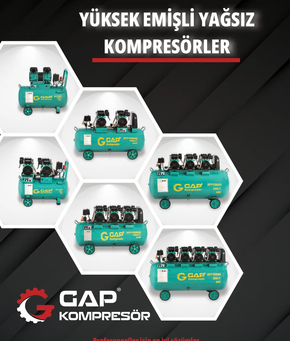 Yüksek Emişli Yağsız Kompresörler